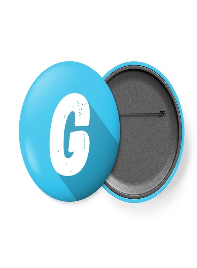 alterEgo Alphabet Initial Button Badge with Safety Pin backing (58mm Diameter) (G) - Image 1