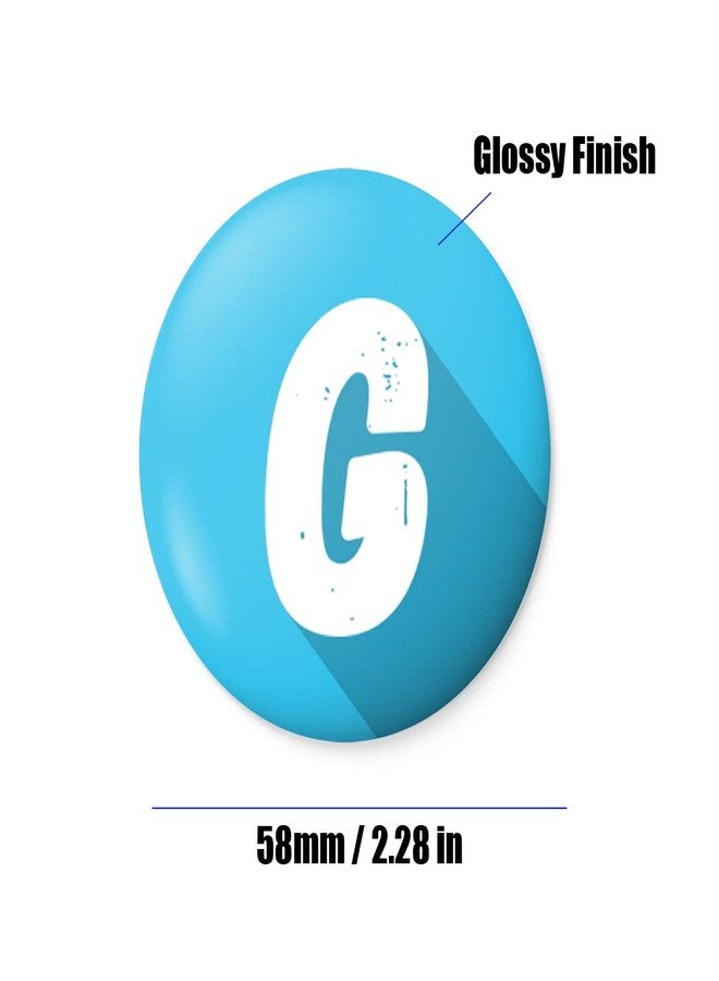 alterEgo Alphabet Initial Button Badge with Safety Pin backing (58mm Diameter) (G) - Image 2