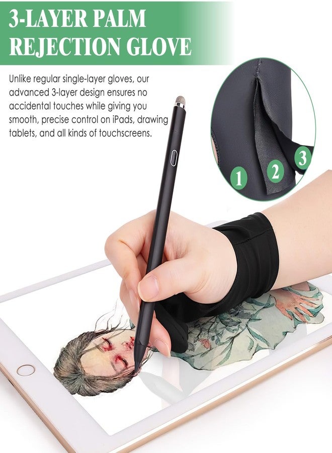 CoolShef 2 Pack Drawing Gloves for Digital Art, Palm Rejection Gloves for Tablet & iPad, Smudge Guard for Tablet & Android, Left & Right Hand Artist Gloves, Sketching Gloves (Size M) - Image 4