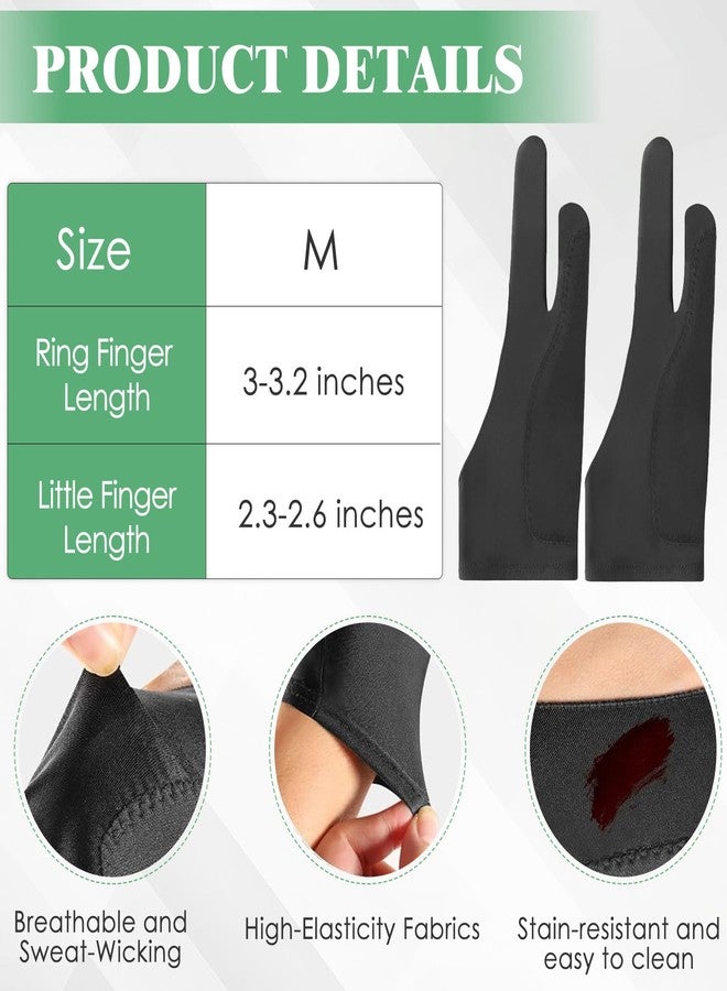 CoolShef 2 Pack Drawing Gloves for Digital Art, Palm Rejection Gloves for Tablet & iPad, Smudge Guard for Tablet & Android, Left & Right Hand Artist Gloves, Sketching Gloves (Size M) - Image 2