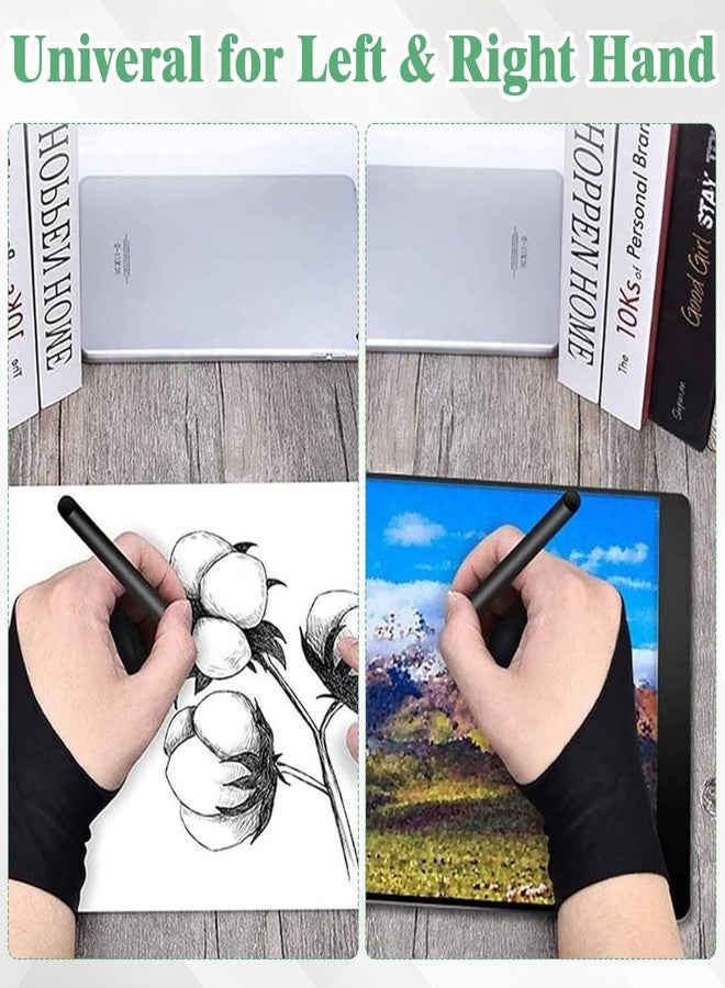 CoolShef 2 Pack Drawing Gloves for Digital Art, Palm Rejection Gloves for Tablet & iPad, Smudge Guard for Tablet & Android, Left & Right Hand Artist Gloves, Sketching Gloves (Size M) - Image 5