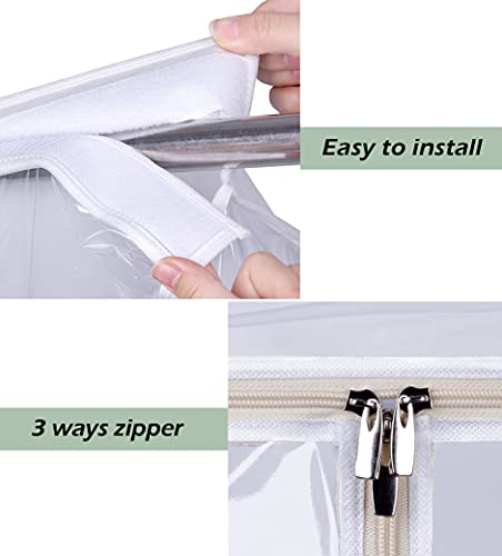 KEETDY 43" Hanging Garment Bags for Closet Storage Large Clear Window Hanging Clothes Storage Garment Rack Cover Coat Protector for Suit, Wardrobe, Bottom Enclosed - Image 5