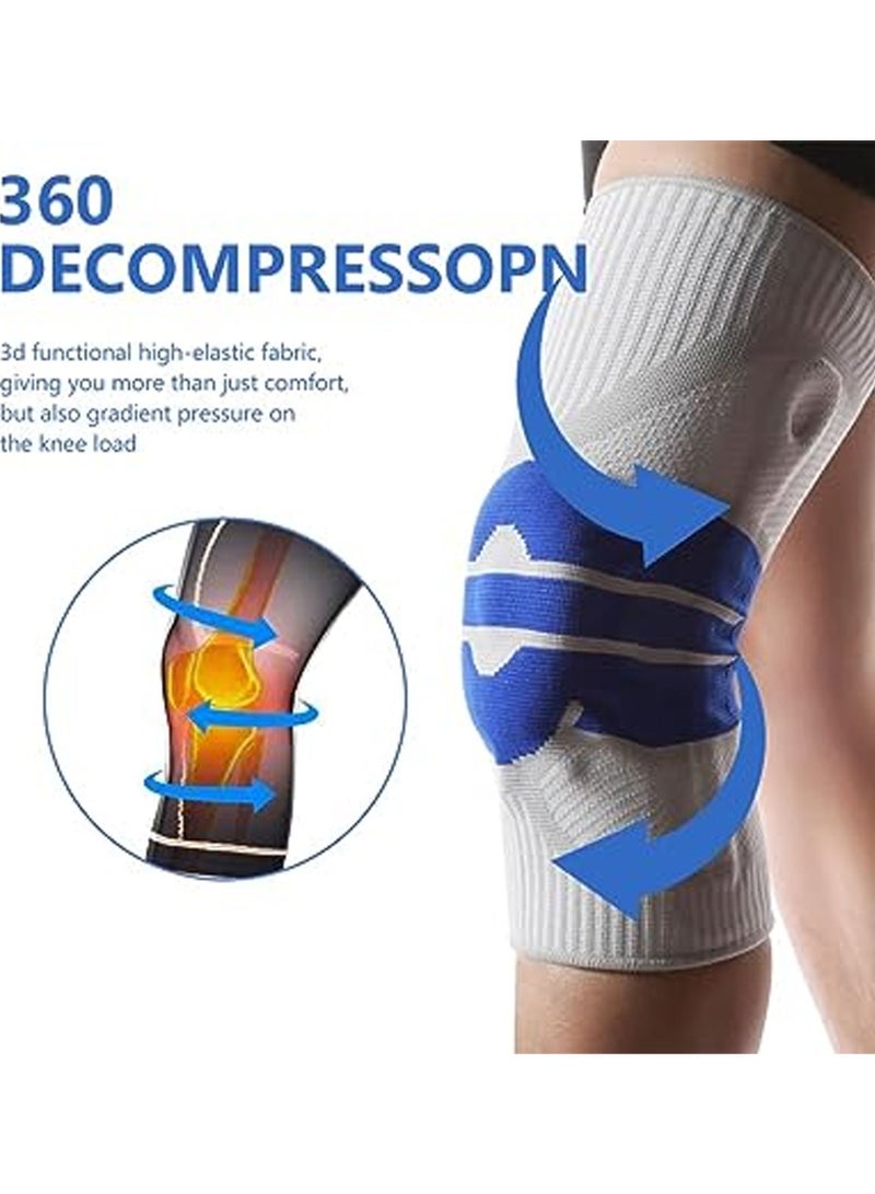 Rock Pow Silicone Shock Absorption Sports Knee Pads, Breathable Knee Braces for Fitness/Running/Basketball Widely Applicable Knee Support Relieve Knee Pressure Knee Strap - Image 3