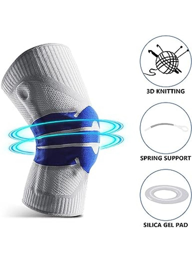 Rock Pow Silicone Shock Absorption Sports Knee Pads, Breathable Knee Braces for Fitness/Running/Basketball Widely Applicable Knee Support Relieve Knee Pressure Knee Strap - Image 1