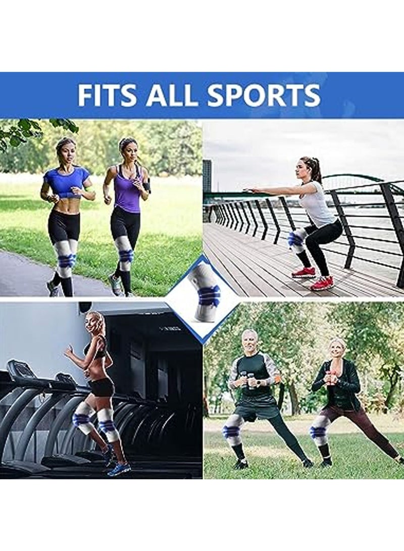 Rock Pow Silicone Shock Absorption Sports Knee Pads, Breathable Knee Braces for Fitness/Running/Basketball Widely Applicable Knee Support Relieve Knee Pressure Knee Strap - Image 2