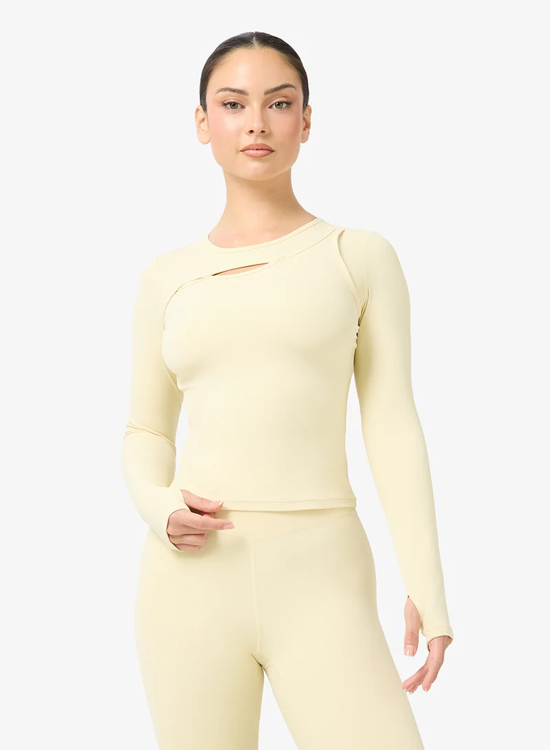 FRWD Soft Touch Seamless Layered Top & Flared Pant Set