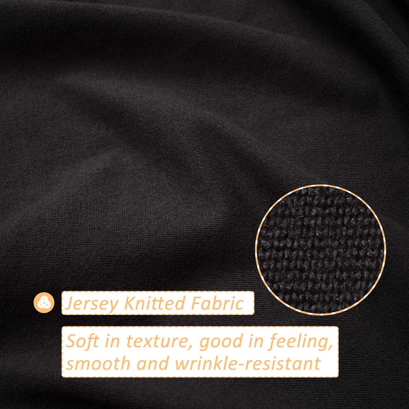 مرس  أوسم MRS Awesome Stretch Jersey Box Woving Wrape حول السرير تنورة بديلة فائقة الناعمة ومقاومة التجاعيد/الملكة XL أسود  - Image 2