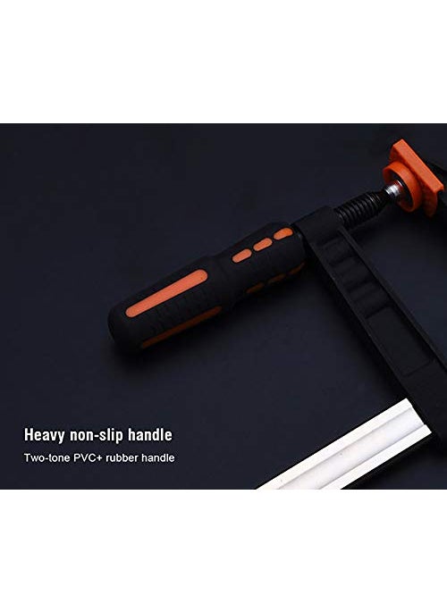 Harden Harden 50mm x 250mm Heavy Duty Wood Working F Clamp NonSlip PVC Rubber Handle DoubleSided Card Teeth Bold Screw Strong Clamping 600302  - Image 4