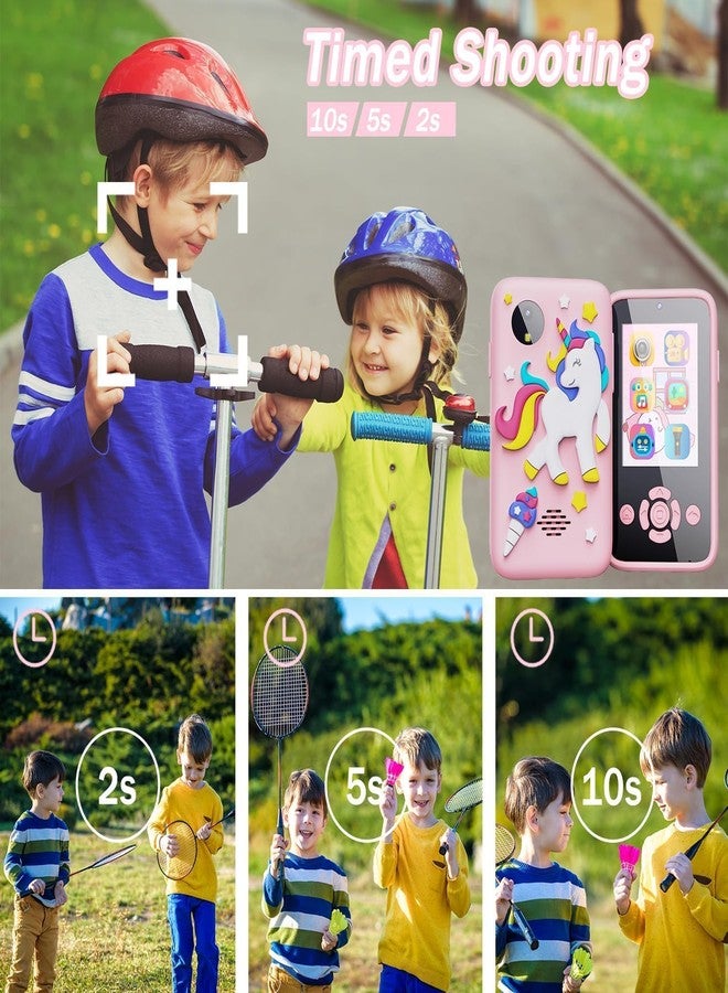 CUPEX Kids Smart Phone for Girls - Birthday Gifts for Kids Age 3-10 Toys Cell Phone, 2.8" Touchscreen with Dual Camera Selfie Phone - Toddler Learning Play Toy (Pink Unicorn) - Image 2