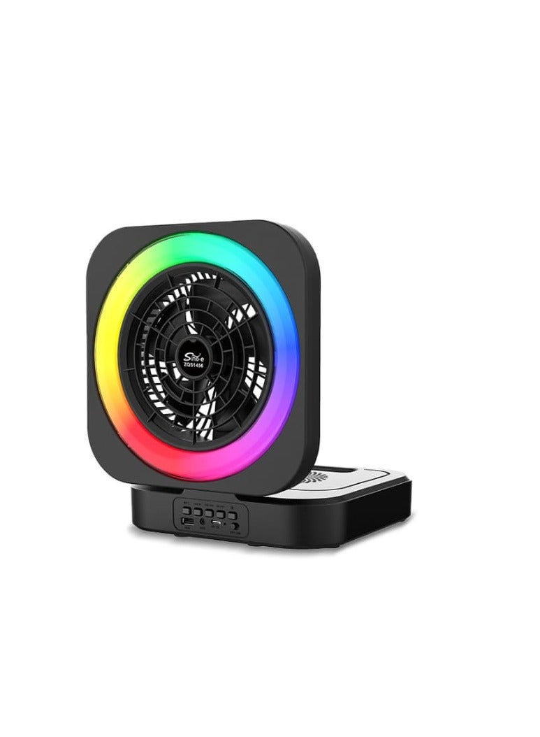 Sing-e Super Bass Speaker Portable Music Mini System With Light & Rechargeable USB Black - Image 1