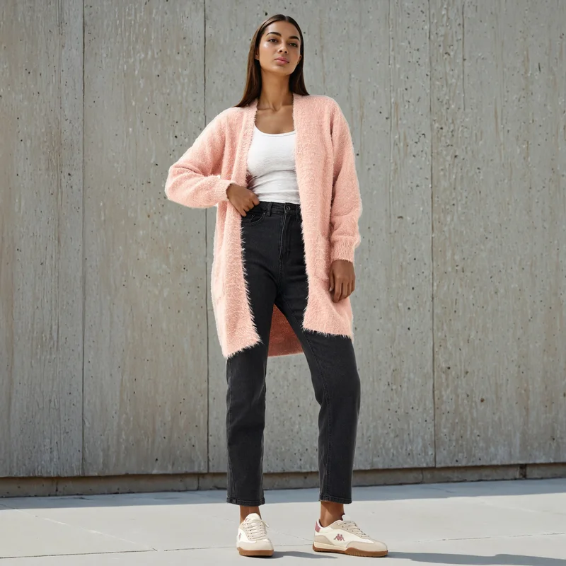 2Xtremz 2Xtremz Textured Lurex Longline Cardigan