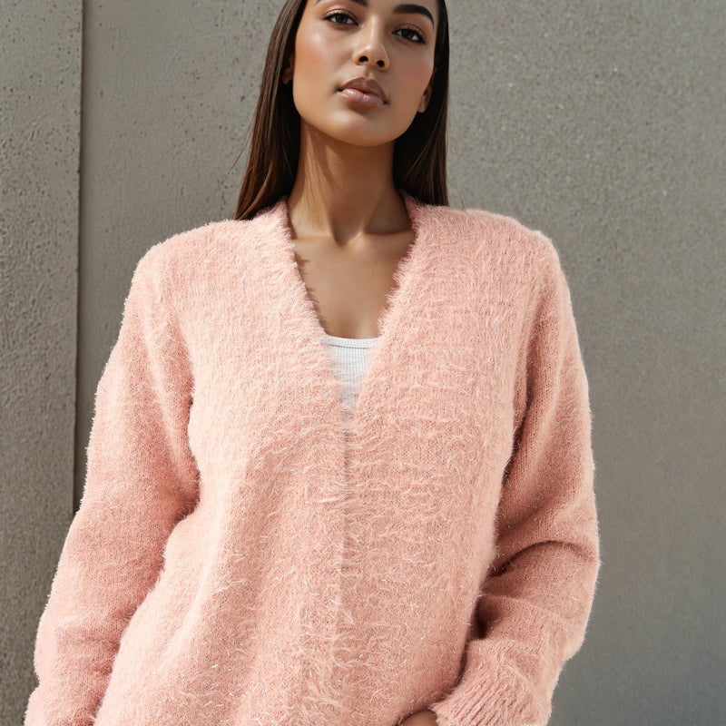 2Xtremz Textured Lurex Longline Cardigan - Image 3