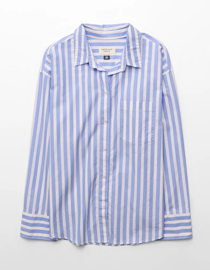 American Eagle  AE Poplin Button-Up Shirt for Women | Best Price UAE