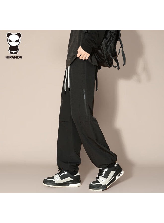 Hipanda o Panda Casual Pants For Men, Summer Cargo Pants, American-style Trendy Tactical Trousers, Loose-fitting Long Pants, Black, 4XL - Image 3
