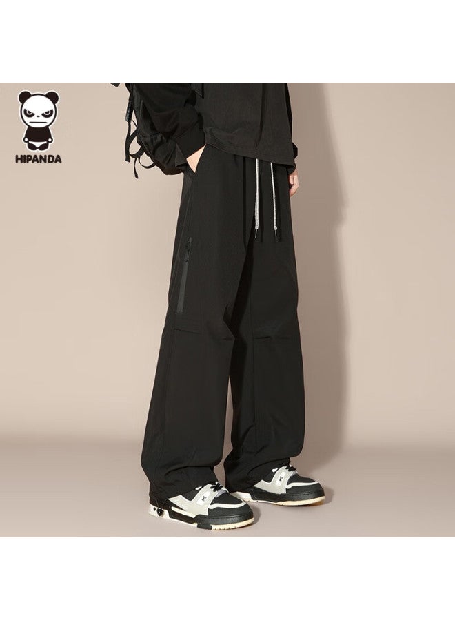 Hipanda o Panda Casual Pants For Men, Summer Cargo Pants, American-style Trendy Tactical Trousers, Loose-fitting Long Pants, Black, 4XL - Image 2