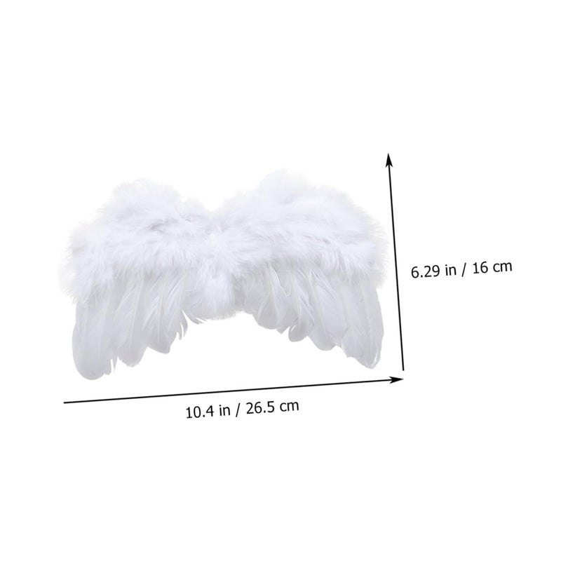 White Angel Wings And Green Leaves Headband Set For Newborn Photography Shower Photo Props - Image 3