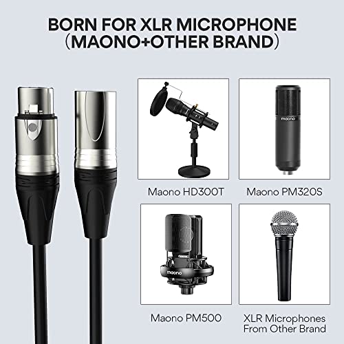 MAONO XLR Microphone Cable 6FT Premium XLR Male to Female Mic Audio Cord with Balanced 3 PIN Connector, Speaker Cable Mic Wire Microphones PD100X,200X, Audio Mixer - Image 4