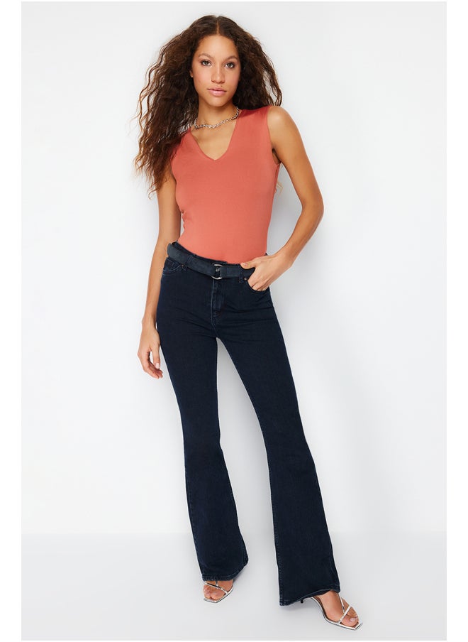 trendyol - Tile Fitted Zero Sleeve V-Neck Flexible Snap Fastener Knitted Body TWOSS24BD00031 - Image 1