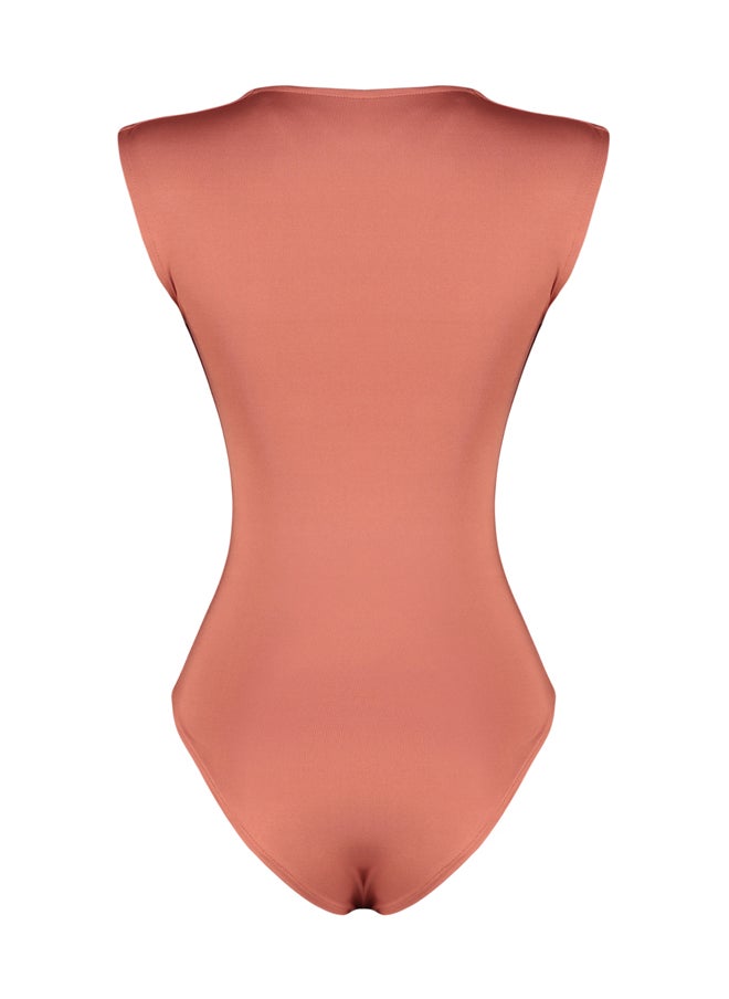 trendyol - Tile Fitted Zero Sleeve V-Neck Flexible Snap Fastener Knitted Body TWOSS24BD00031 - Image 1