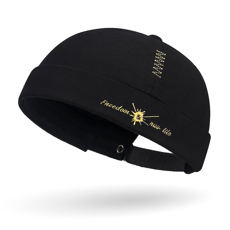 Spring Hip-Hop Embroidered Cap Unisex Black - Image 1