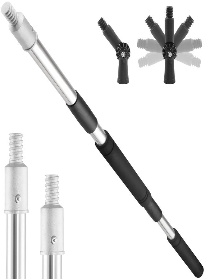 Frebuta Paint Roller Extension Pole with Swivel,2Ft to11Ft Multi-Purpose Splice Extension Pole Long Handle with 180 Degree Swivel Head Window Squeegee Gutter Cleaning Tools Soft Sponge Handle - Image 1