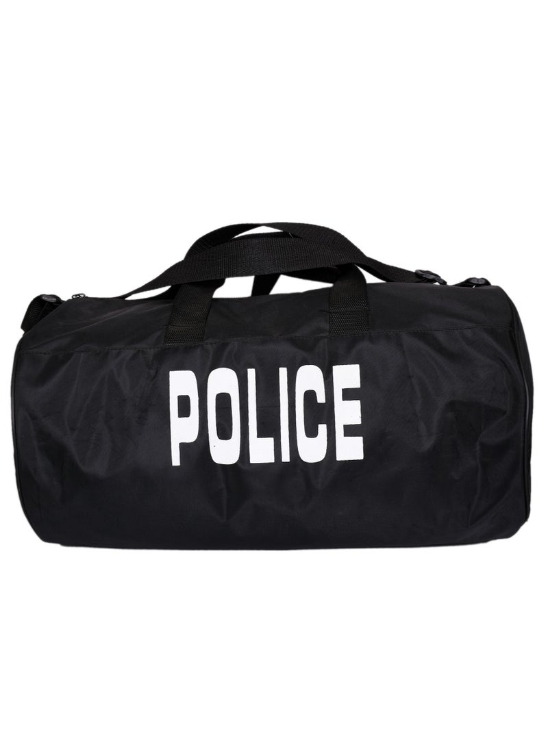 Shield Men's Round Gym Bag Police Logo - Black - Image 1