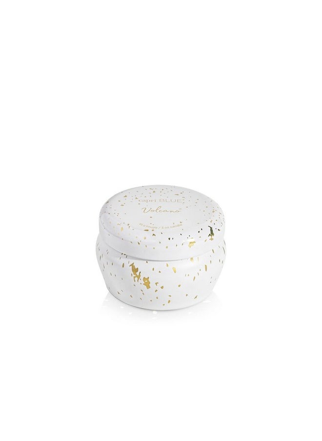 Capri Blue Capri Blue Glimmer Mini Tin - Volcano Scented Candle with Mini Tin Candle Holder - Luxury Aromatherapy Candle - 3 Oz - White and Gold  - Image 2