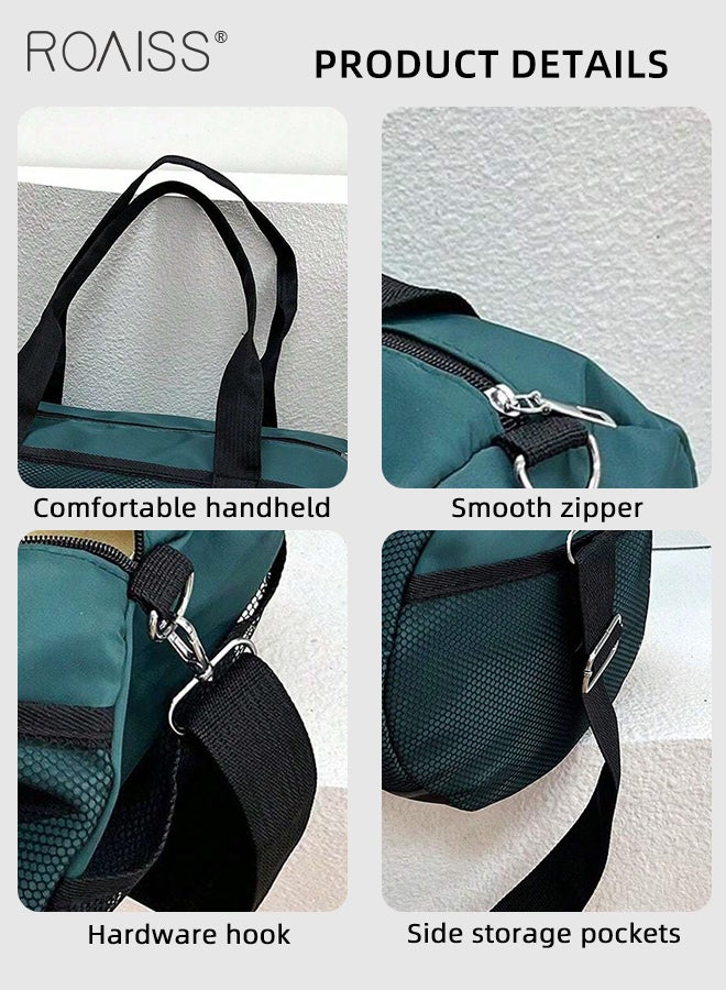 roaiss Large Capacity Portable Luggage Bag for Men and Women Fashionable Letter Decoration Travel Duffel Bag Contrast Color Waterproof and Lightweight Sports Bags with Shoulder Strap for Yoga Camping  - Image 5