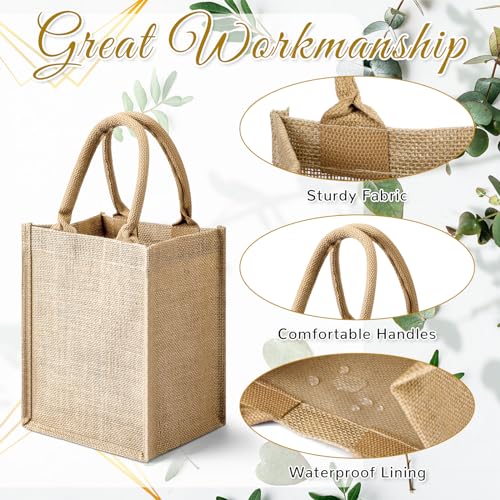 GliCraft 20 Pack Burlap Tote Bags with Handles Reusable Jute Gift Bags Thank You Gift Tags Chiffon Silk Ribbons for Wedding Invitations Parties and Baby Showers Bridesmaid(Sage Green) - Image 3