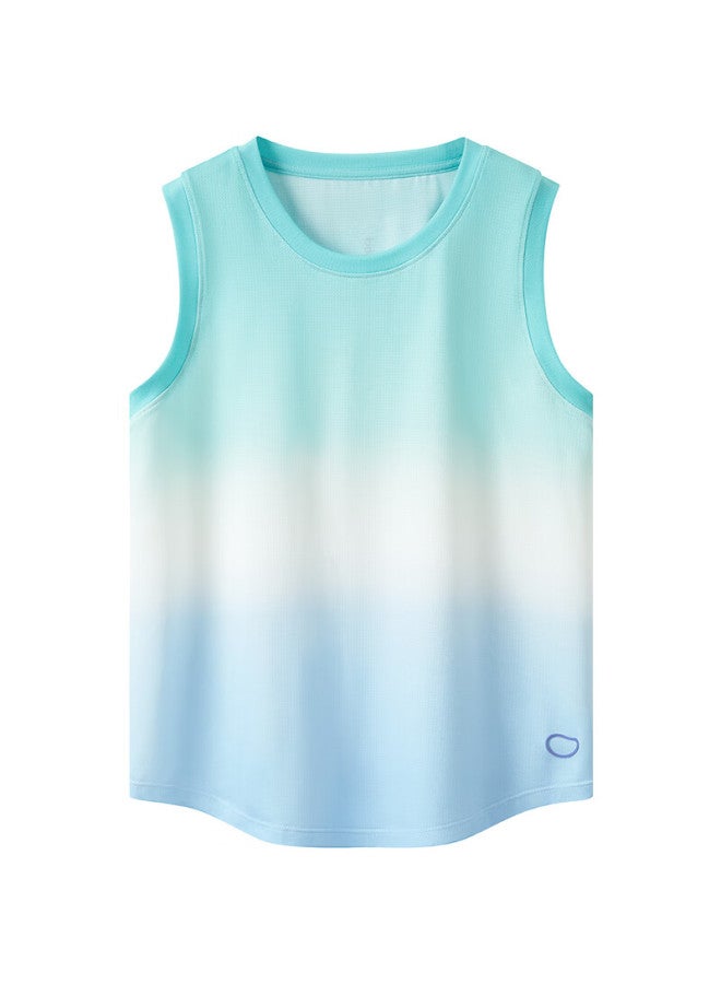 Potatokids Children's Sports Tank Top Summer Thin Breathable Boys And Girls Gradient Sleeveless Tank Top Morning Blue 120 - Image 5