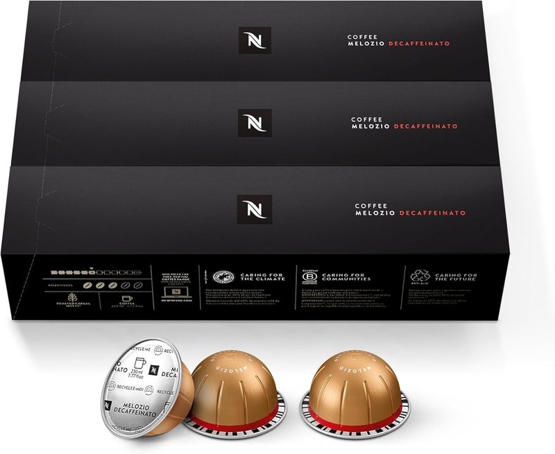Nespresso Vertuo Capsules, Melozio Decaffeinato, Medium Roast Espresso, 30-Count Coffee Pods - Image 1