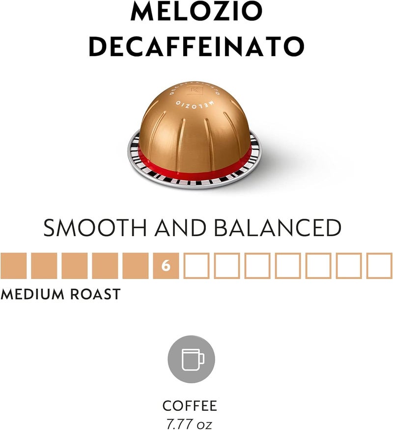 Nespresso Vertuo Capsules, Melozio Decaffeinato, Medium Roast Espresso, 30-Count Coffee Pods - Image 4