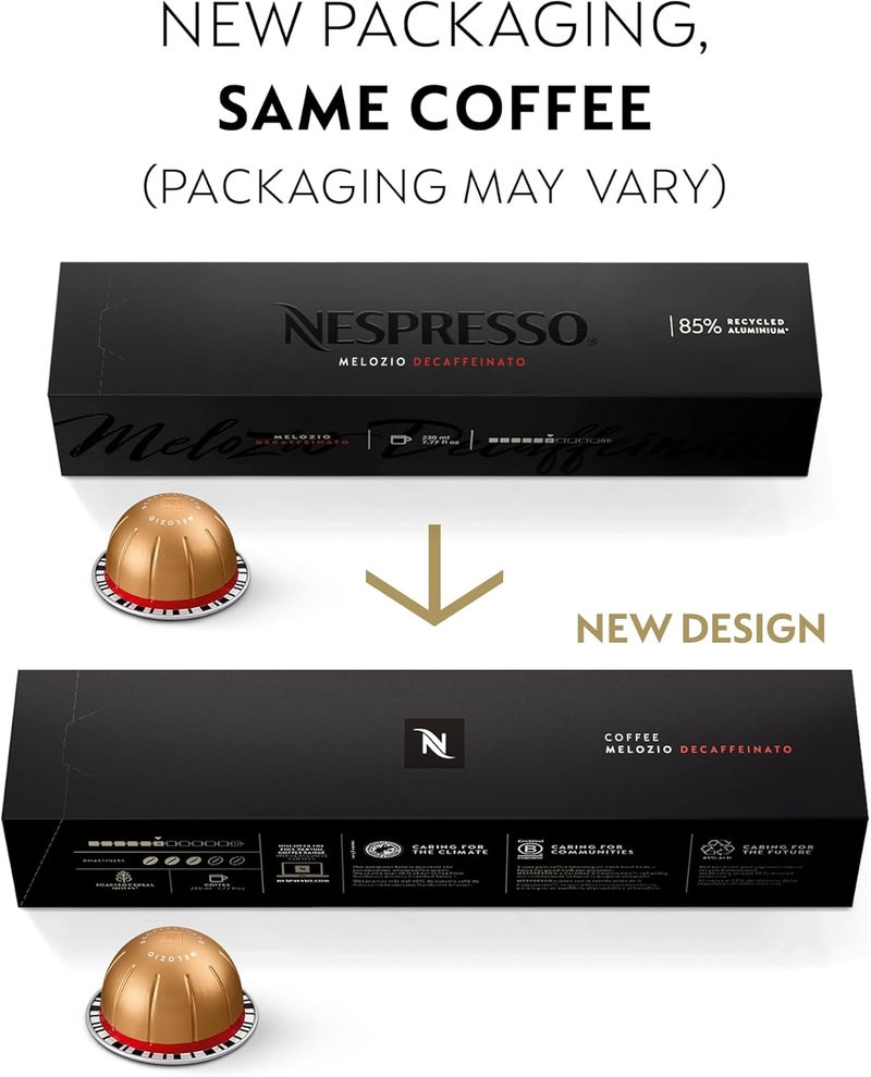Nespresso Vertuo Capsules, Melozio Decaffeinato, Medium Roast Espresso, 30-Count Coffee Pods - Image 2