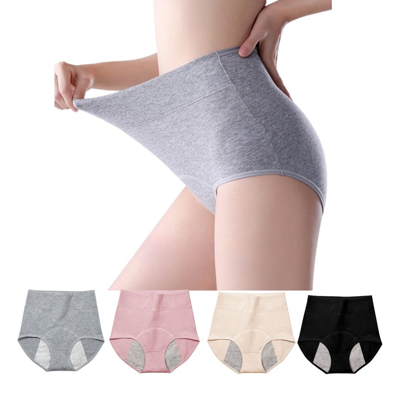 Lmaray Womens Washable Incontinence Underwear 4 Pack Leakproof Ladies Panties High Waist Incontinence Protective Briefs for Minor Bladder LeakL - Image 2