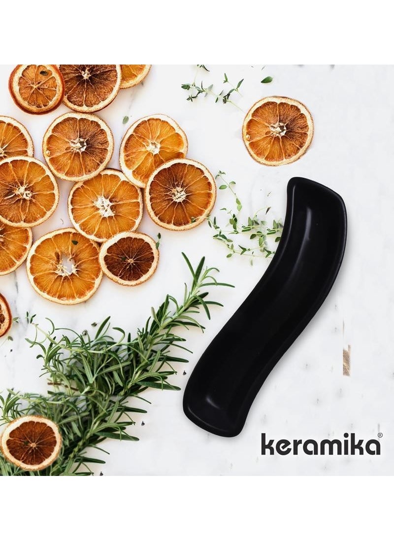 keramika Ivory 18 cm Olive Grove Matte Black 