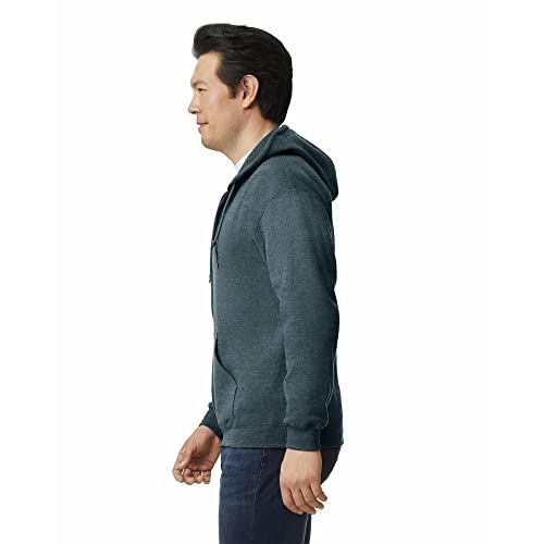 Gildan Adult Fleece Zip Hoodie Sweatshirt, Style G18600, Multipack, Dark Heather (1-pack), XX-Large - Image 2