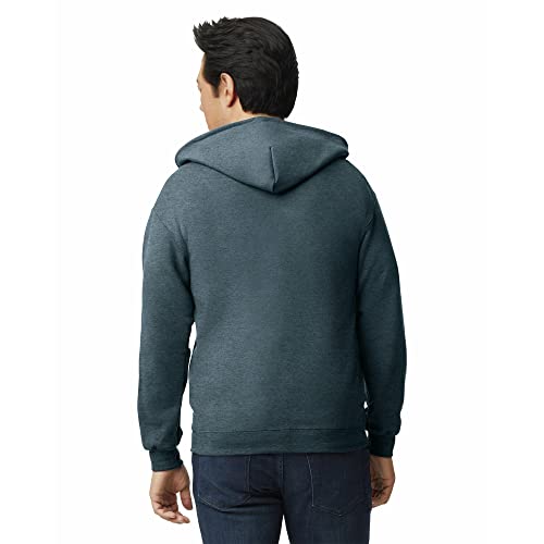 Gildan Adult Fleece Zip Hoodie Sweatshirt, Style G18600, Multipack, Dark Heather (1-pack), XX-Large - Image 3