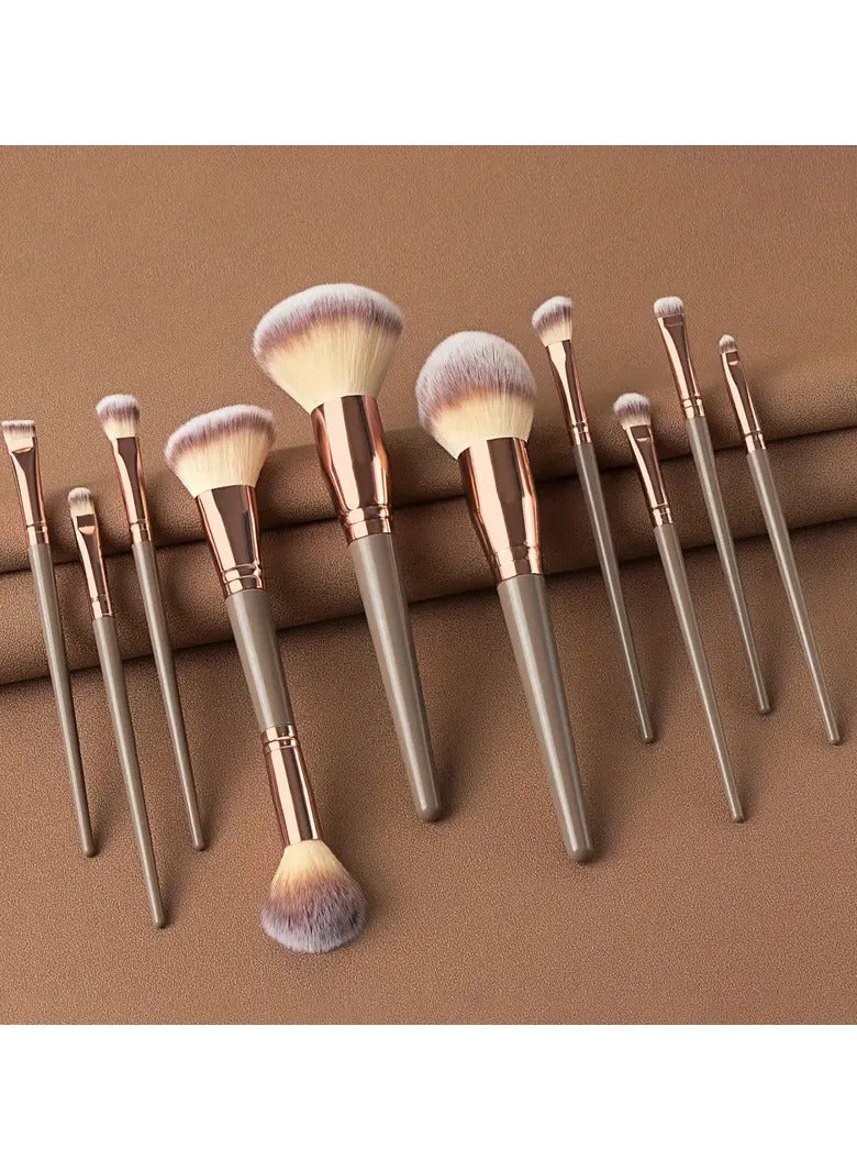 أوريتي مجموعة فرش مكياج من 10 قطع تتضمن ظلال العيون، والبودرة، والأساس، وفرش الشفاه - أدوات تجميل احترافية - Image 4