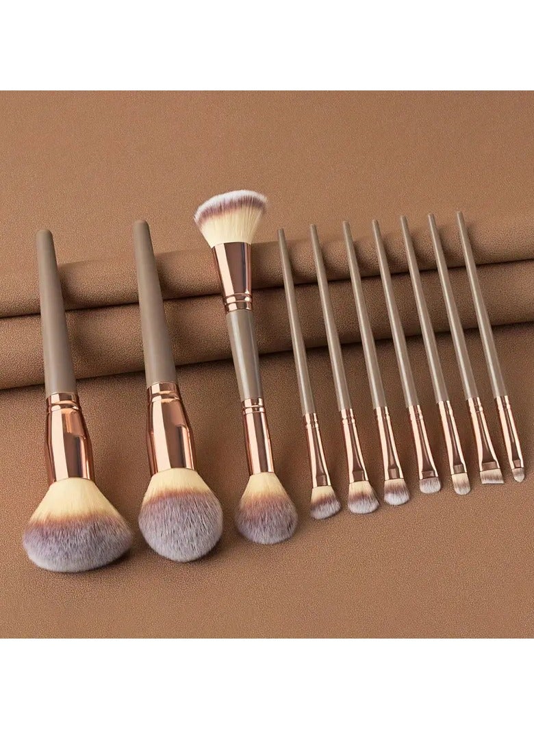 أوريتي مجموعة فرش مكياج من 10 قطع تتضمن ظلال العيون، والبودرة، والأساس، وفرش الشفاه - أدوات تجميل احترافية - Image 5