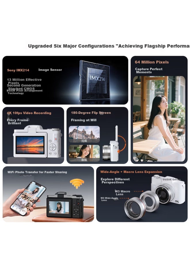 Caizu Selfie Flip Screen 64mp Hd Digital Camera Entry-level Mirrorless Camera Travel Student Gift Ccd Compact Camera - Image 1