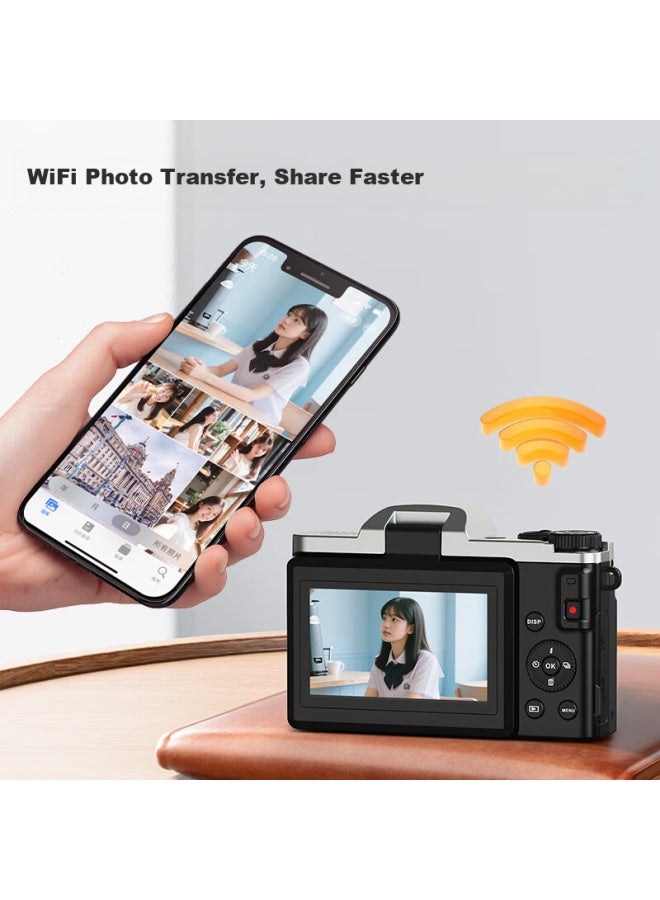 Caizu Selfie Flip Screen 64mp Hd Digital Camera Entry-level Mirrorless Camera Travel Student Gift Ccd Compact Camera - Image 4