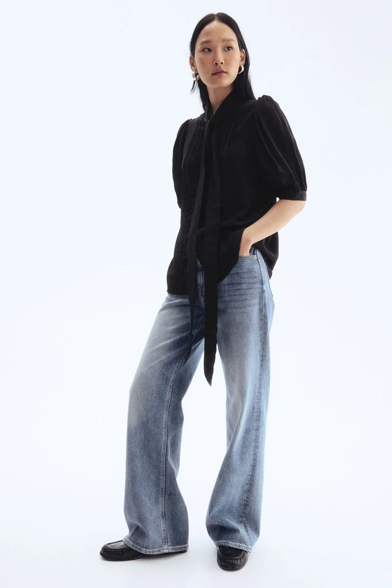 H&M Tie-neck crêpe blouse