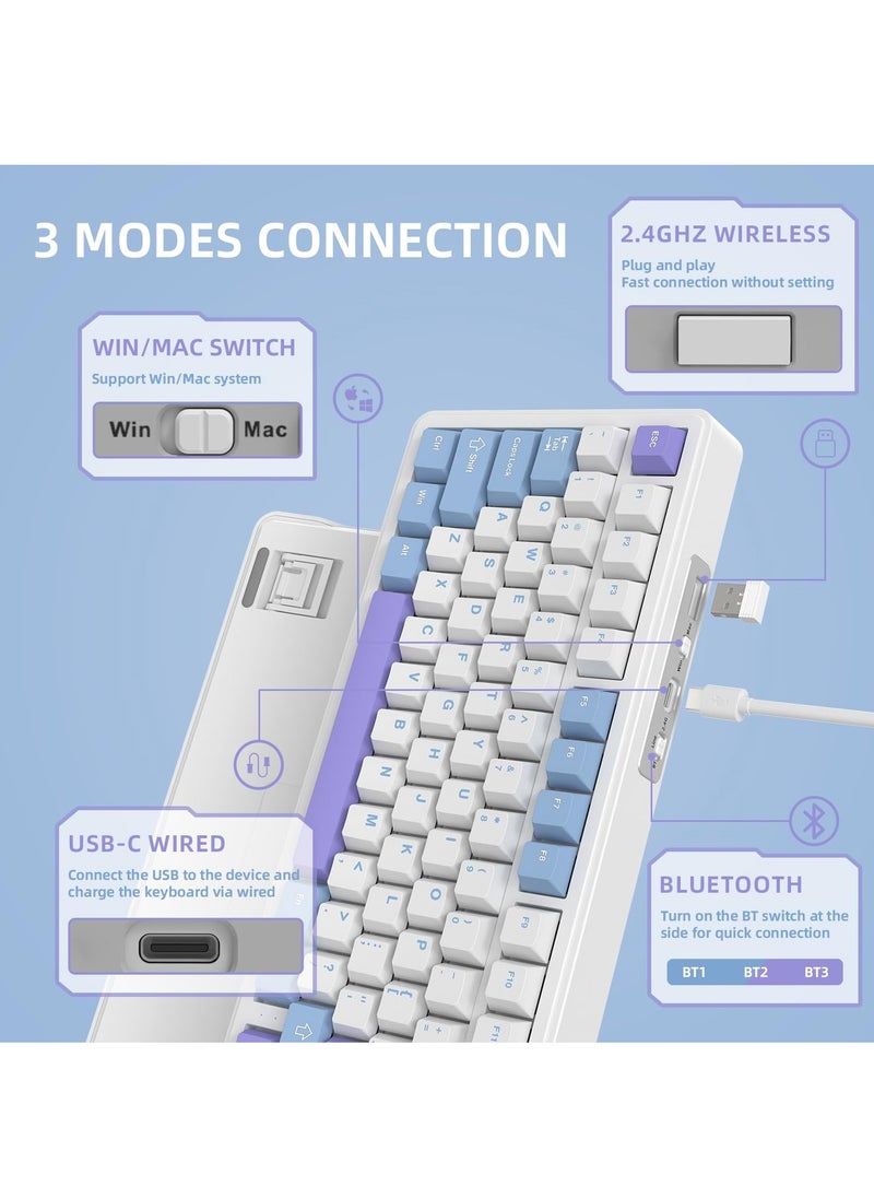 Attack Shark - X85 Tri-mode Gasket 75% Mechanical Keyboard with CNC Knob, 5-Layer Padding, Hot Swappable, RGB Backlight - Image 1