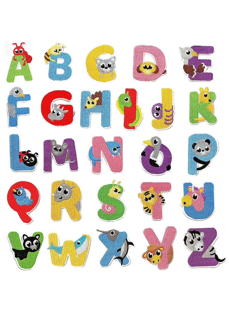 Adroable Alphabet Iron On Patches Set for Kids 52 Pieces A-Z Embroidered Designs for Clothing and Backpacks  - Image 1