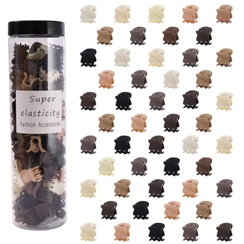 Kasmena 100Pcs Small Hair Clips, Cute Tiny Claw Clips for Thin Hair with Strong Grip, Neutral Color Hair Accessories for Girls Women, Birthday Christmas Gifts - Image 1
