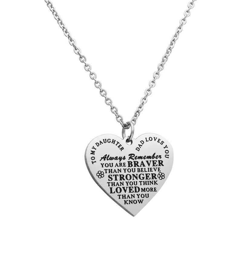 Eilygen Daddy to My Daughter Necklace Daughter Heart Pendant Necklace Inspirational Jewelry Gifts for Daughter from Dad Daughter Gift (Daddy to My Daughter Necklace 2) - Image 5
