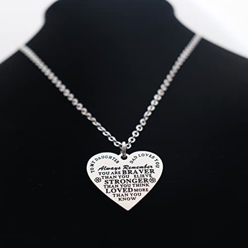 Eilygen Daddy to My Daughter Necklace Daughter Heart Pendant Necklace Inspirational Jewelry Gifts for Daughter from Dad Daughter Gift (Daddy to My Daughter Necklace 2) - Image 4