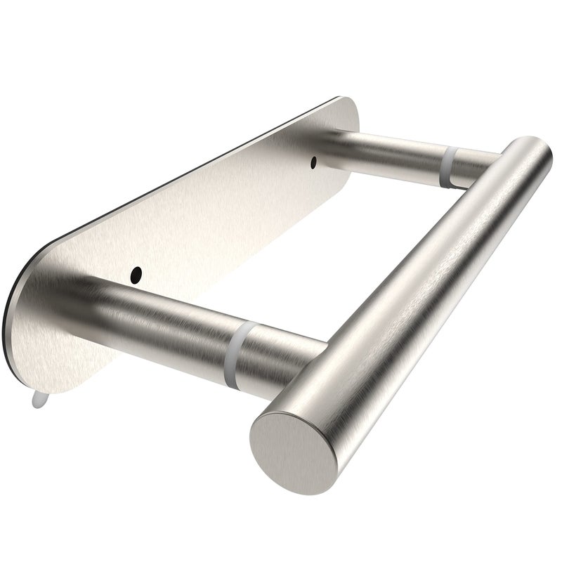 Ruacq Self Adhesive Toilet Paper Holder Brushed Double Post Pivoting Tissue Holders Roll Holder Hangers Bathroom Tissue Roll Holder SUS 304 Stainless Steel Modern Wall Mounted or Self-Adhesive - Image 1
