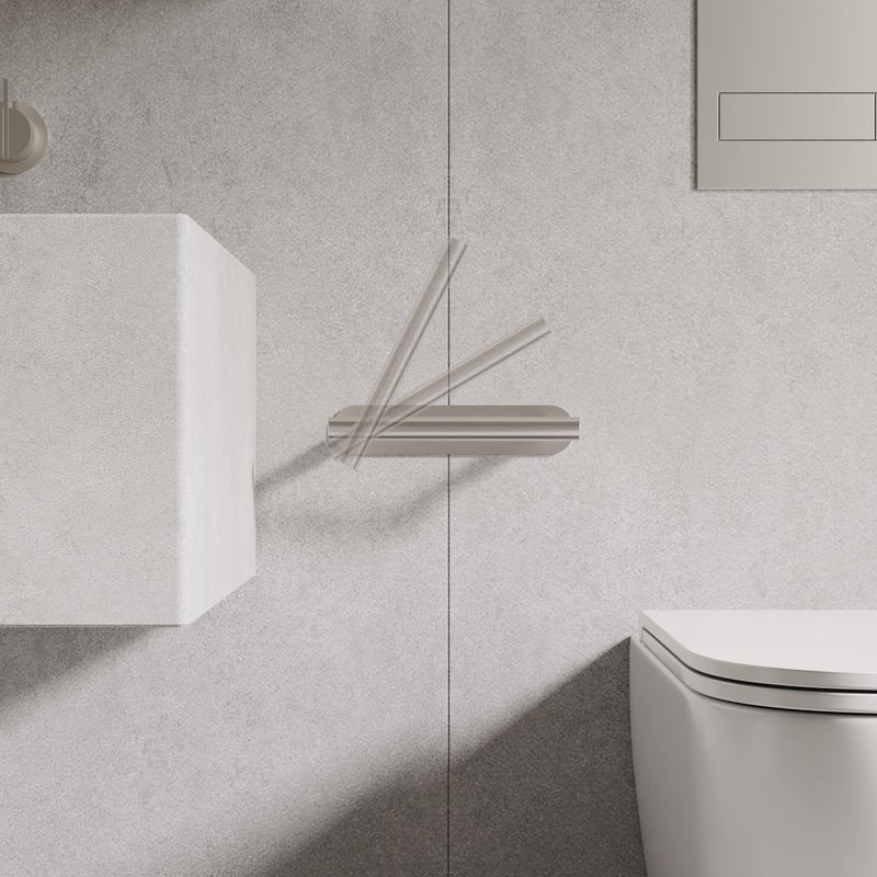 Ruacq Self Adhesive Toilet Paper Holder Brushed Double Post Pivoting Tissue Holders Roll Holder Hangers Bathroom Tissue Roll Holder SUS 304 Stainless Steel Modern Wall Mounted or Self-Adhesive - Image 3