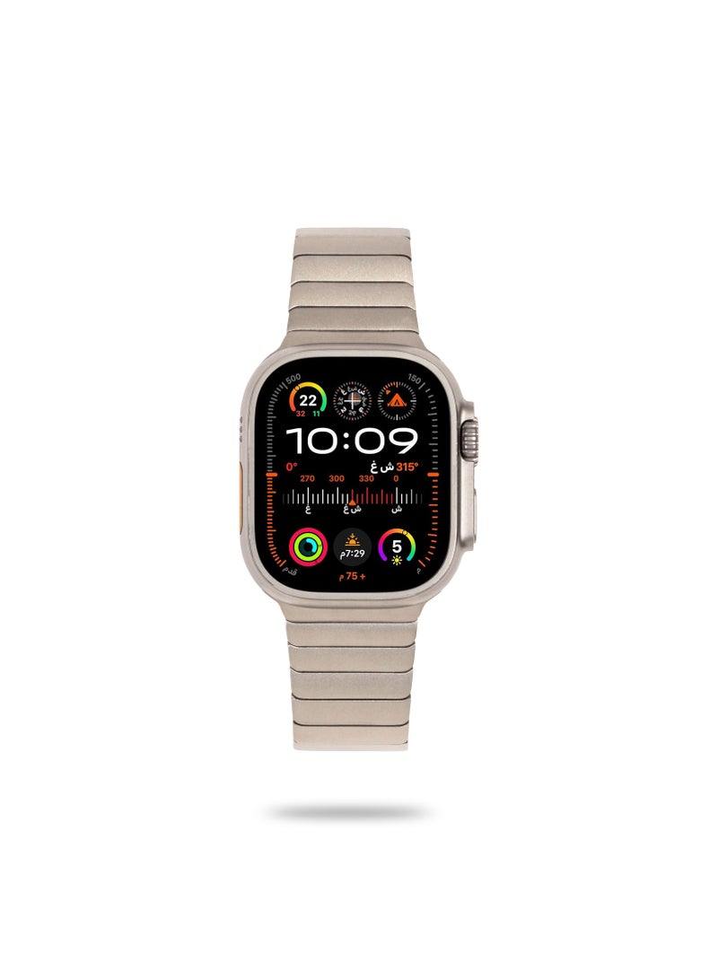 YNOT Apple Watch Band 44mm, 42mm, 45mm, and 49mm Stainless Steel - Silver Color - Image 2